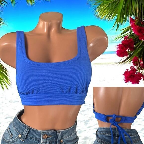 Xhilaration Bikini Top l Pull/Tie Back Design l Silver Hardware Adj l D/DDl EUC - Picture 6 of 9